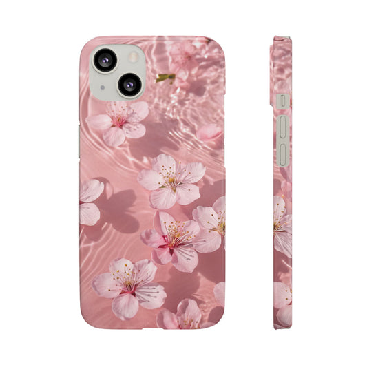 Floral Watercolor Snap Case - Pink Cherry Blossom Phone Cover, Floral Protection Case, Cute Tech Accessories, Gift for Her, Spring Decor