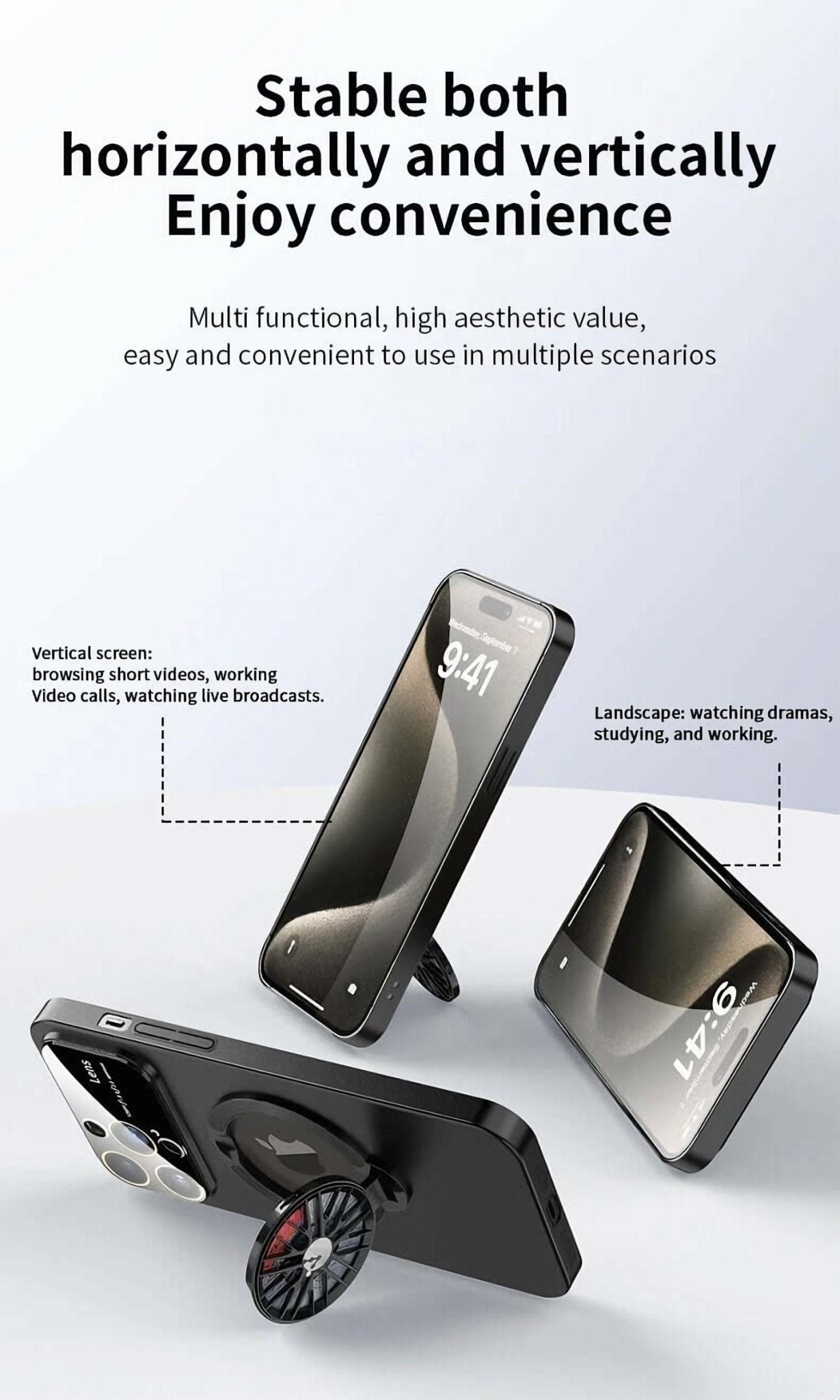 Rotarycase: Spinning Bracket Stand Magsafe Iphone Case | Full HD Camera Shield