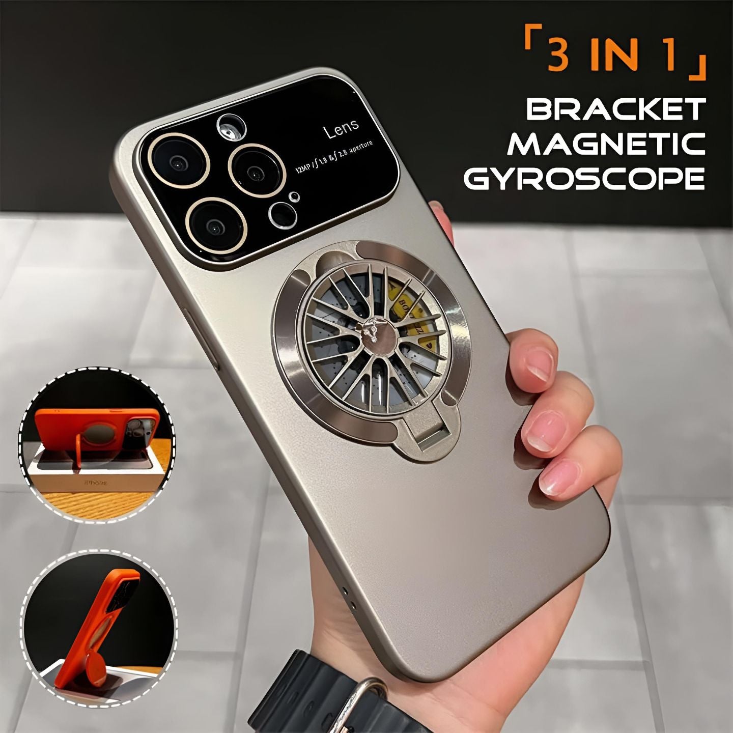 Rotarycase: Spinning Bracket Stand Magsafe Iphone Case | Full HD Camera Shield